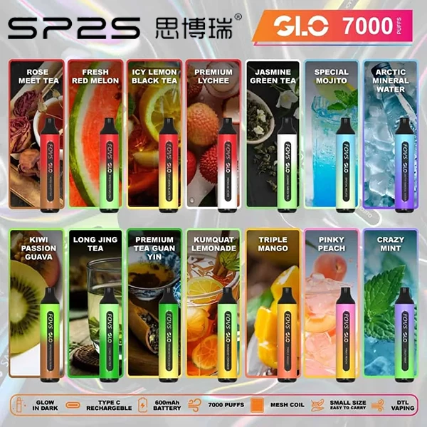 SP2S GLO 7000口一次性拋棄式電子煙｜台灣現貨快速出貨